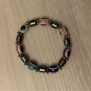 Colorful Evil Eye Stretchy Bead Bracelet 🧿